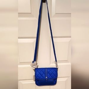 Talbots Electric Blue Quilted Crossbody Bag NWT  8.5" X 8.5" X 2.5"